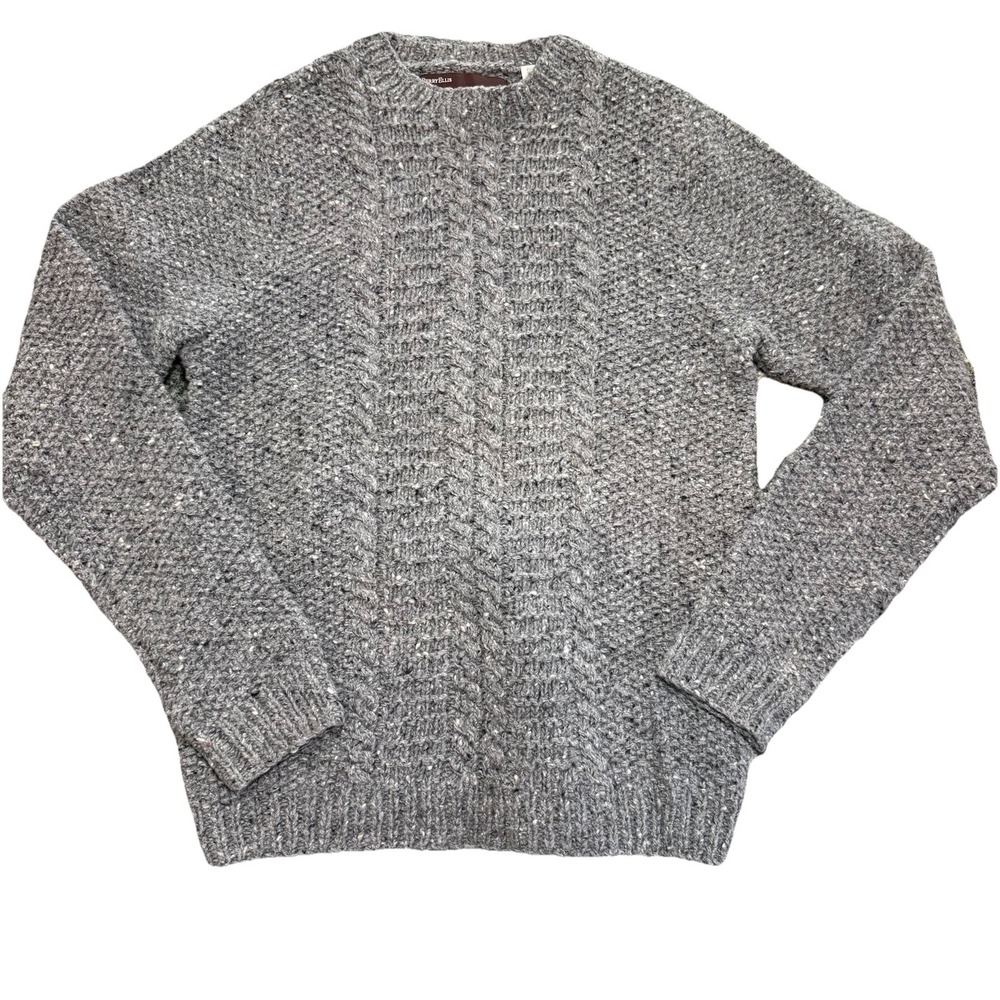 Vintage Straight Cable Knit Sweater Womens Size Small Gray Fisherman Grunge 90s